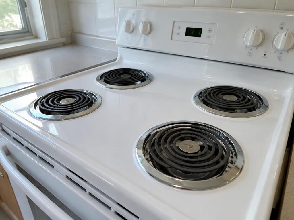 Spotless stove top after cleaning